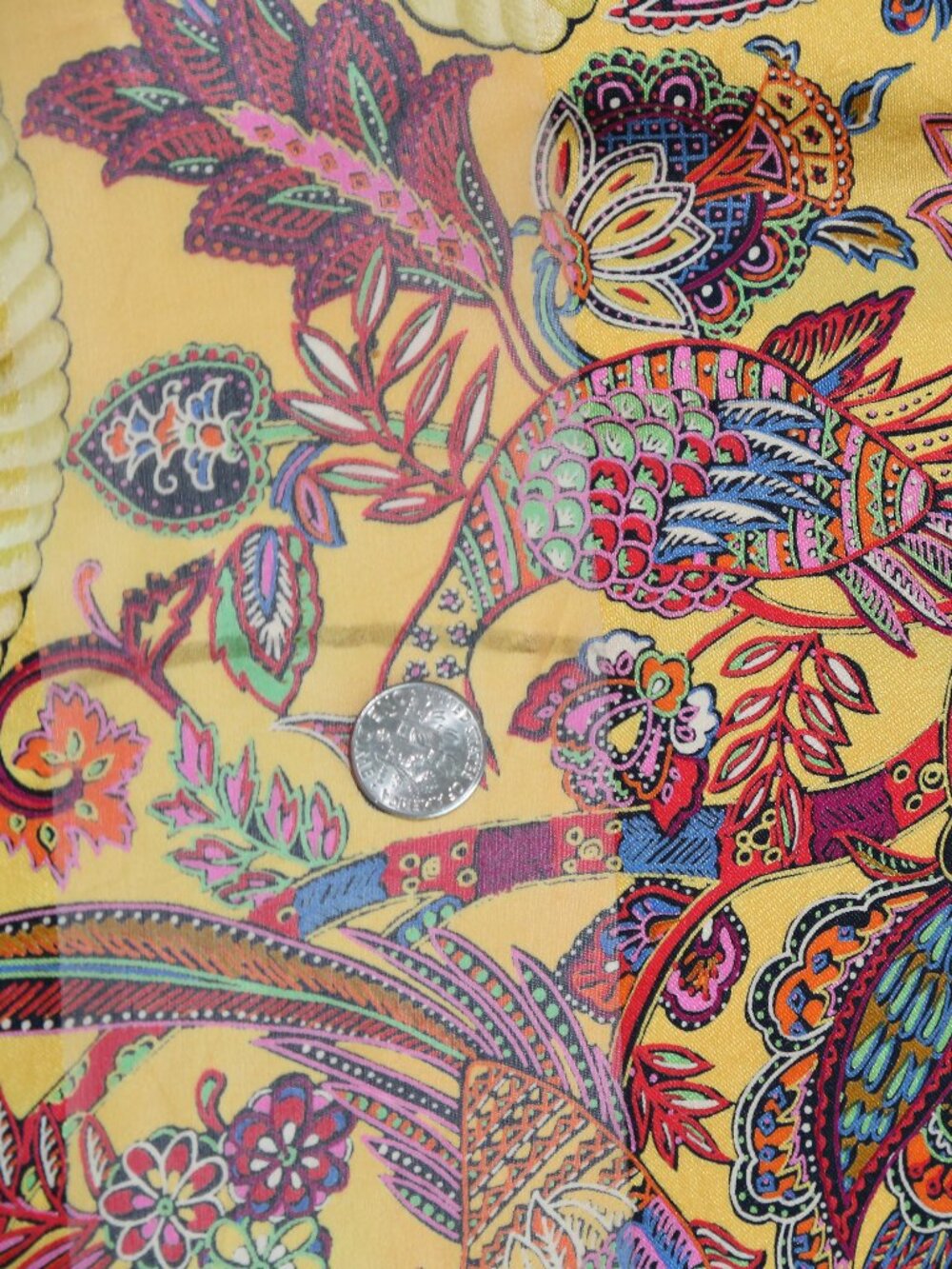 One of kind Auth Italy made Christian Dior Large silk scarf PHEASANT PAISLEY vtg - Picture 15 of 16